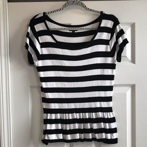 Express Striped Peplum Top